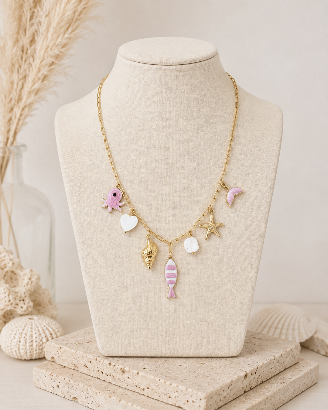 Collar Salitre rosa (acero)