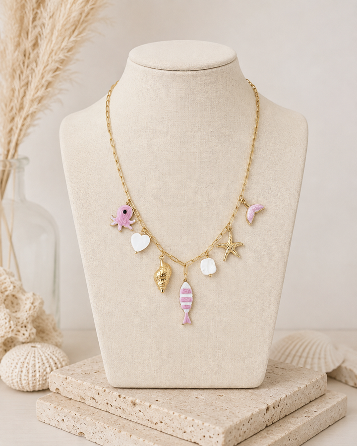 Collar Salitre rosa (acero)
