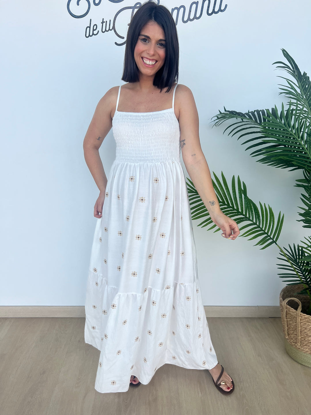 Vestido Mar blanco roto