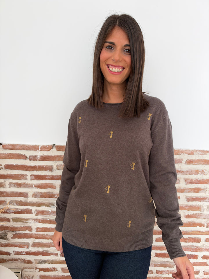 Jersey Gatos marrón