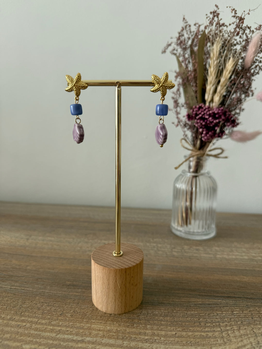 Pendientes Aurora morado (acero)