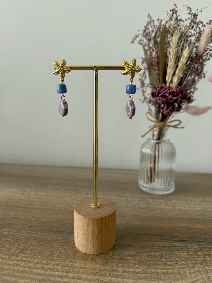 Pendientes Aurora morado (acero)