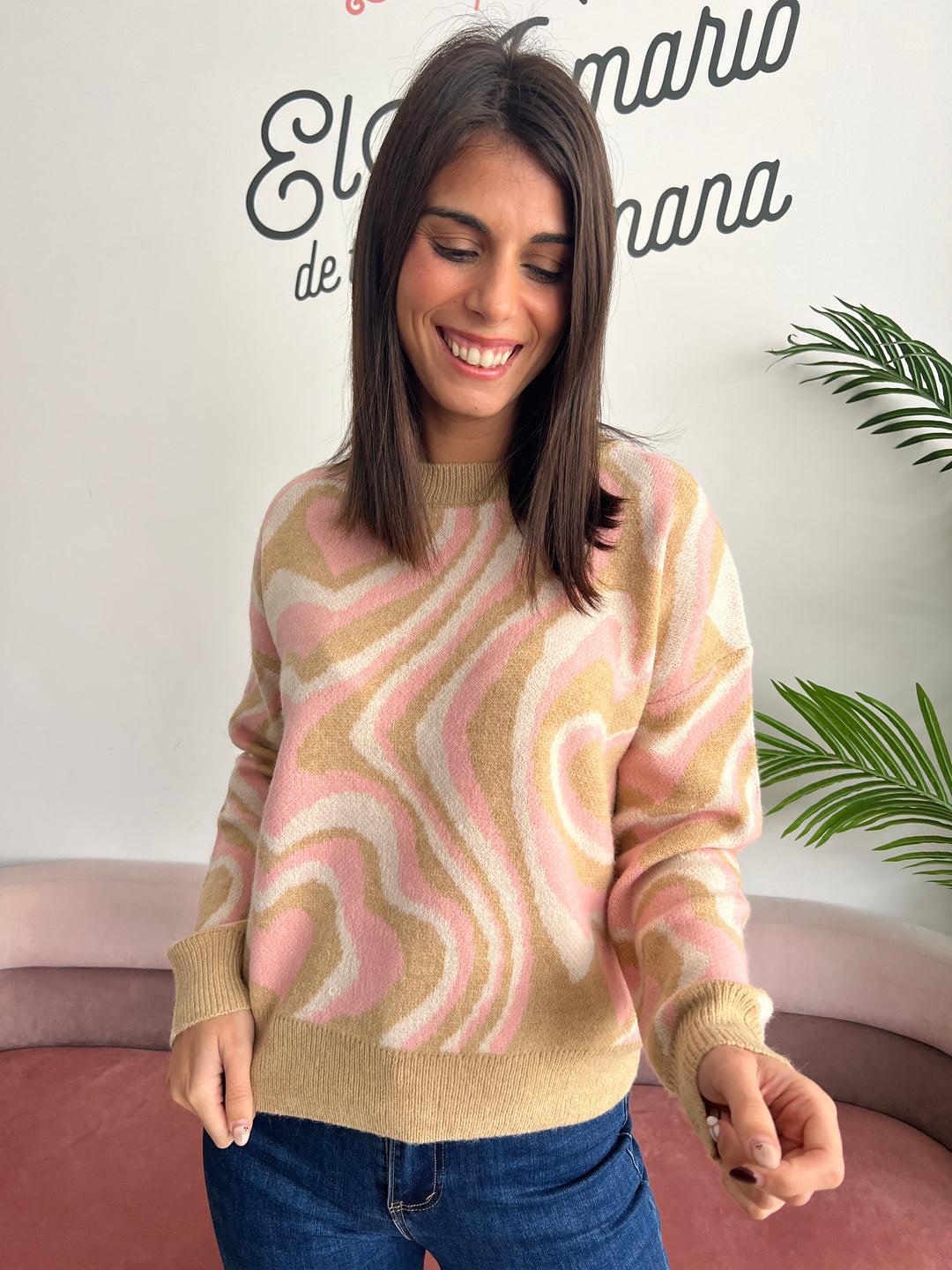 Jersey Corazones camel