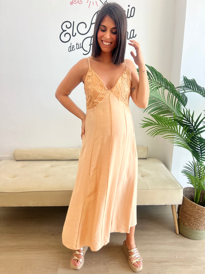 Vestido Gala beige