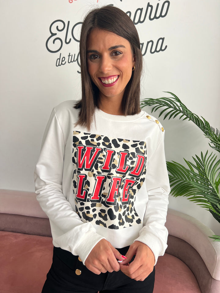 Sudadera Wild Life blanco