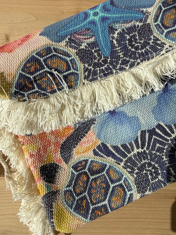Bolso flecos tortugas