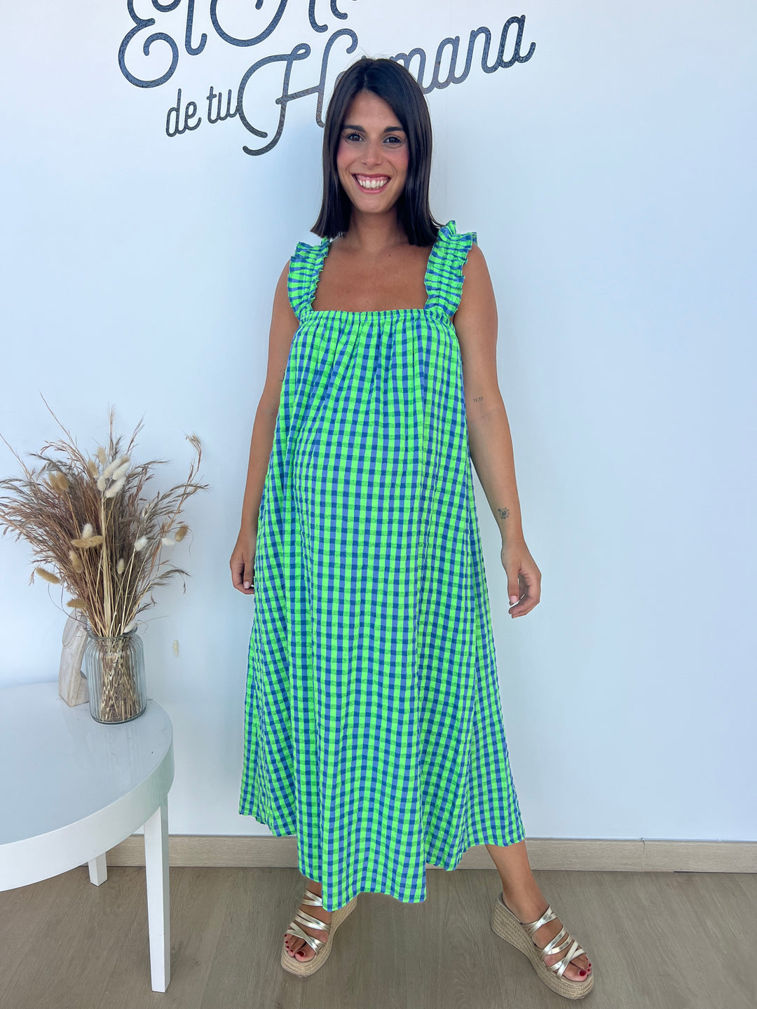 Vestido Vichy flúor