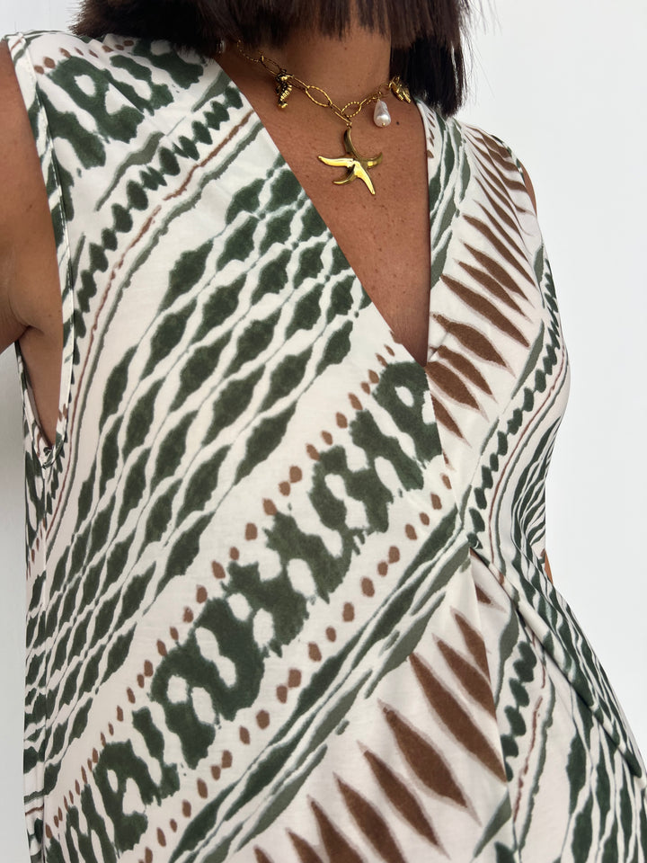 Vestido Noemí verde militar