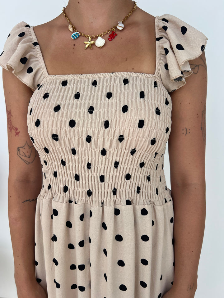 Vestido Violeta beige