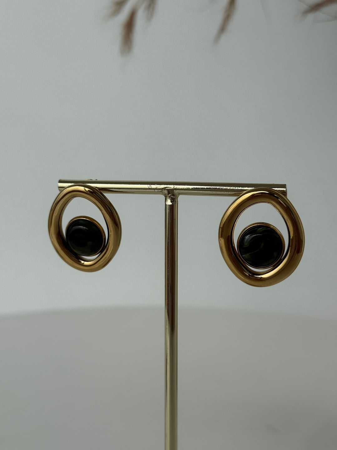 Pendientes Yara verde (acero)