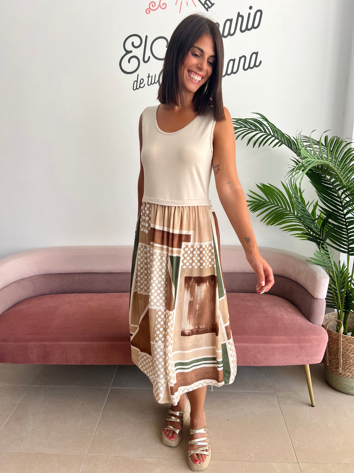 Vestido Inés beige