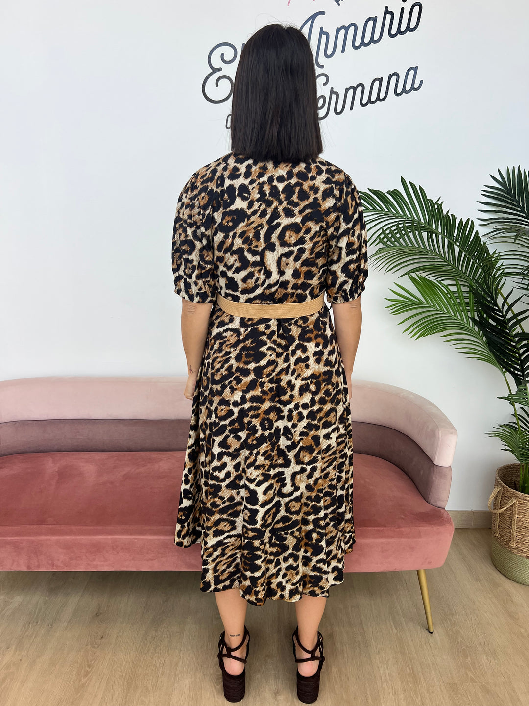 Vestido Print beige