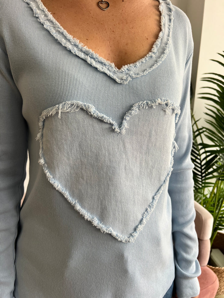 Camiseta Corazón celeste