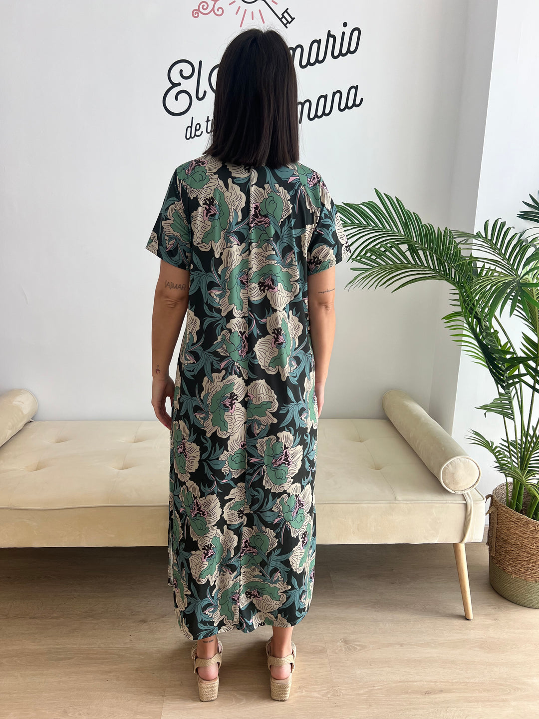 Vestido Corina verde oscuro