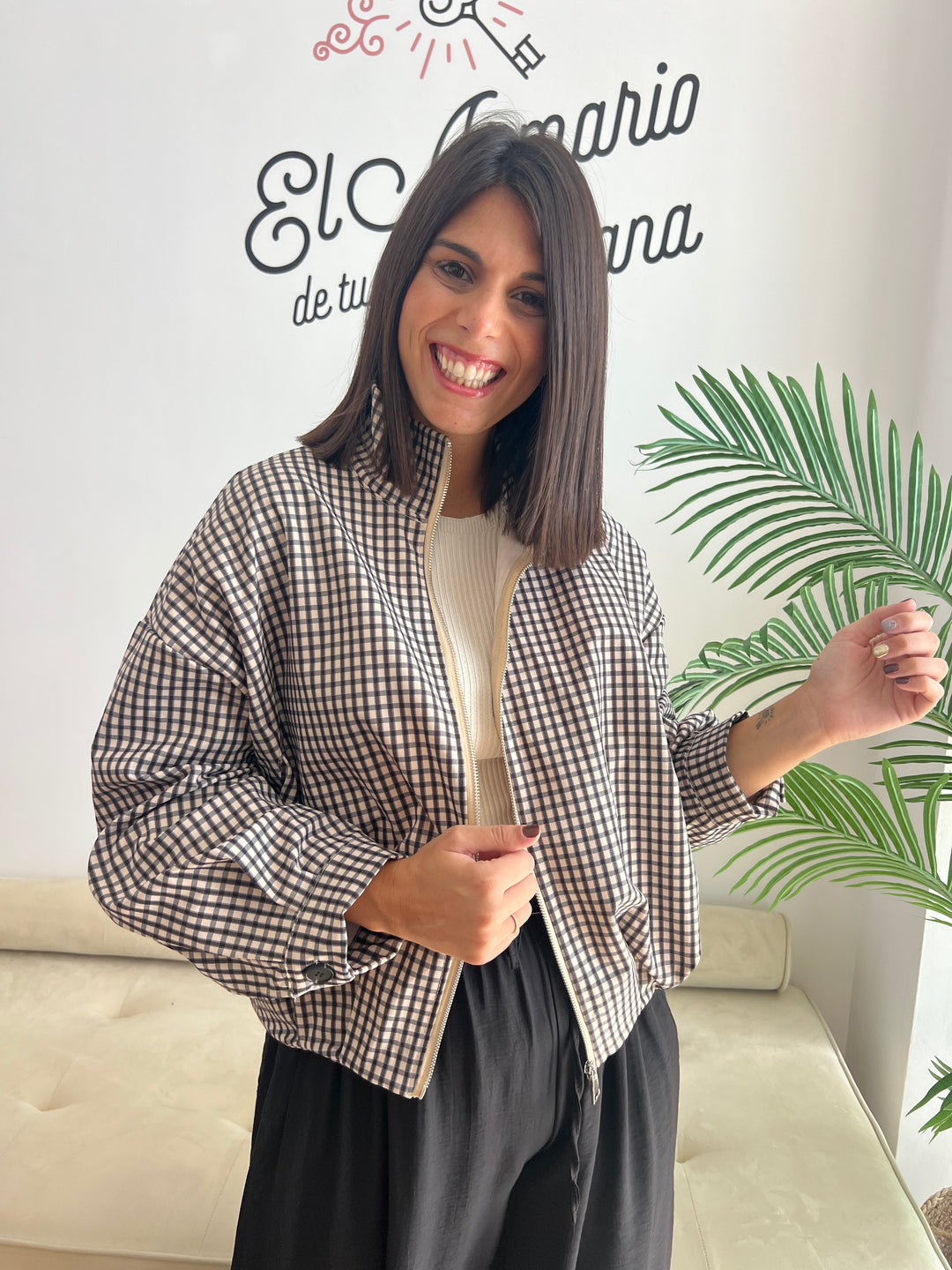 Chaqueta Vichy Bomber