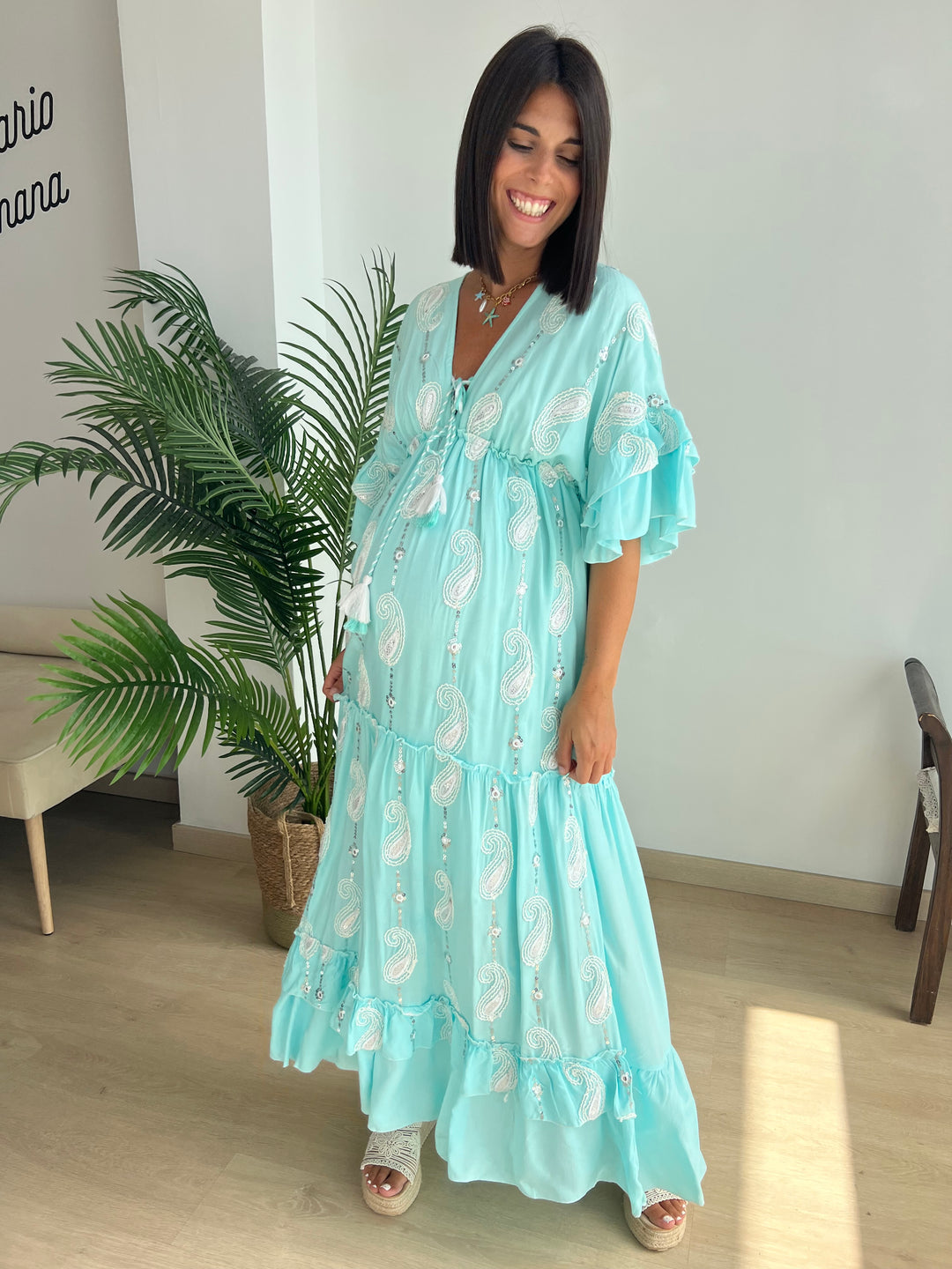 Vestido Malú turquesa