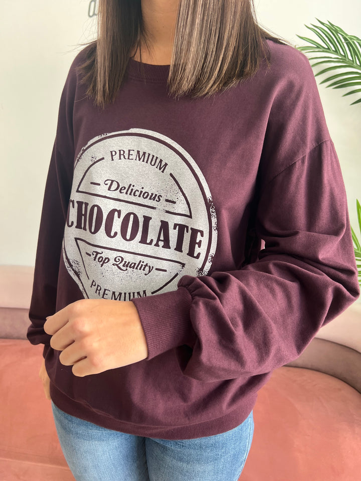 Sudadera Chocolate berenjena