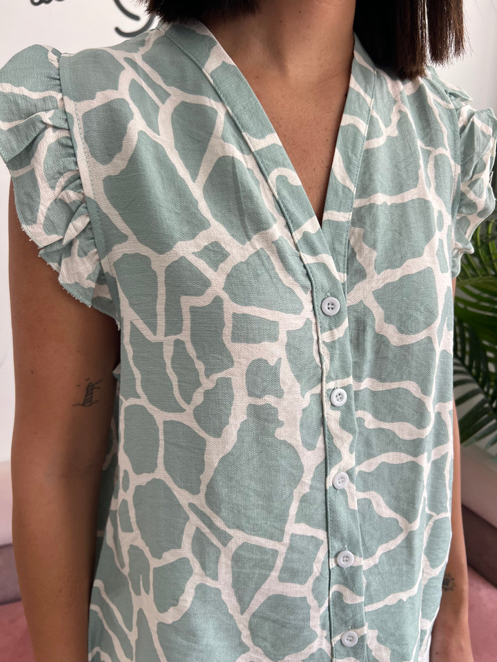 Camisa Cruz aguamarina