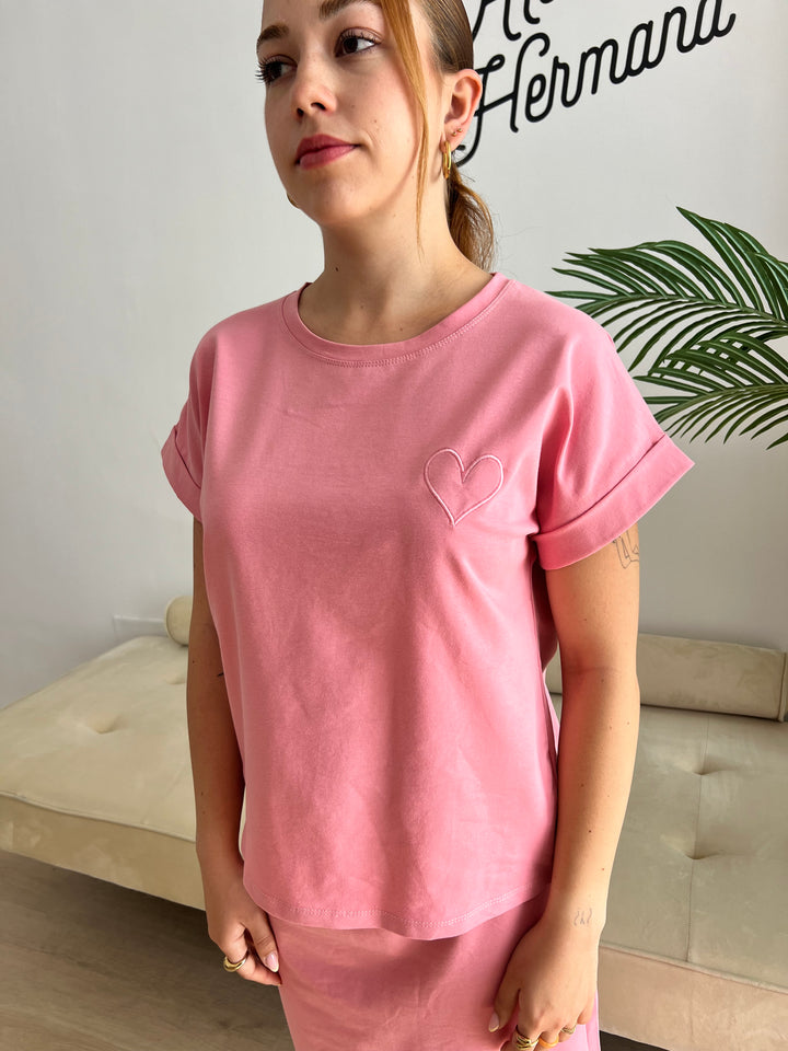 Conjunto Corazón Rosa
