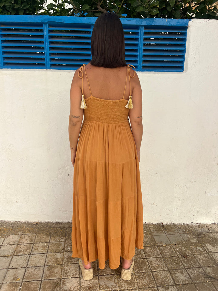 Vestido Boho camel