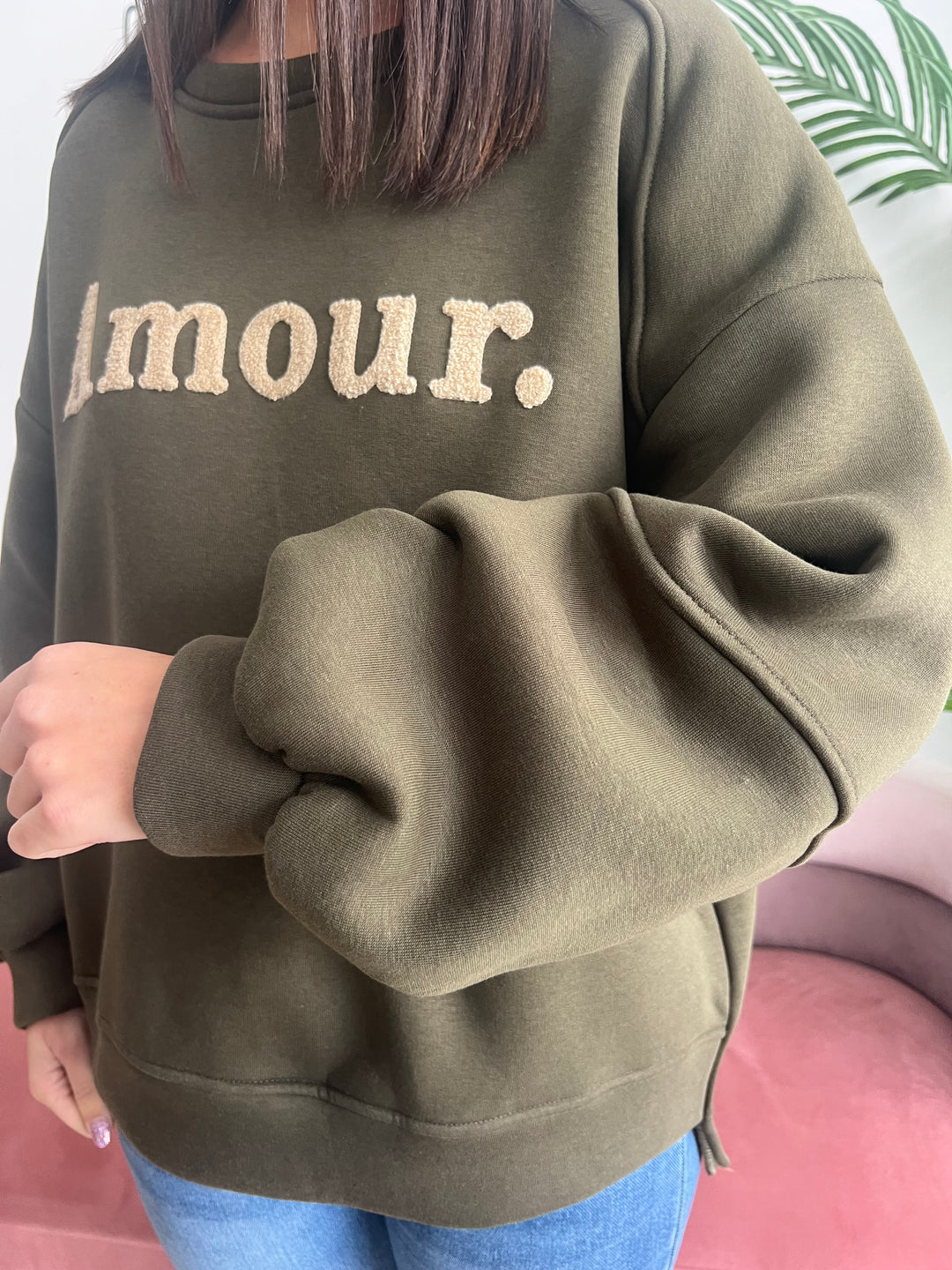 Sudadera Amour verde militar