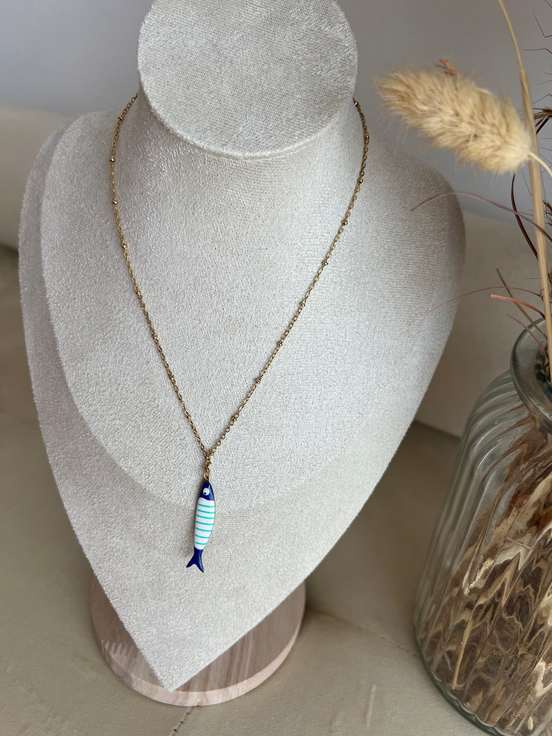Collar Pescadito azul (acero)
