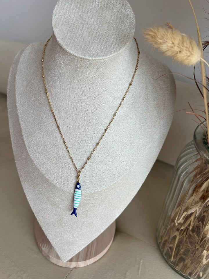Collar Pescadito azul (acero)
