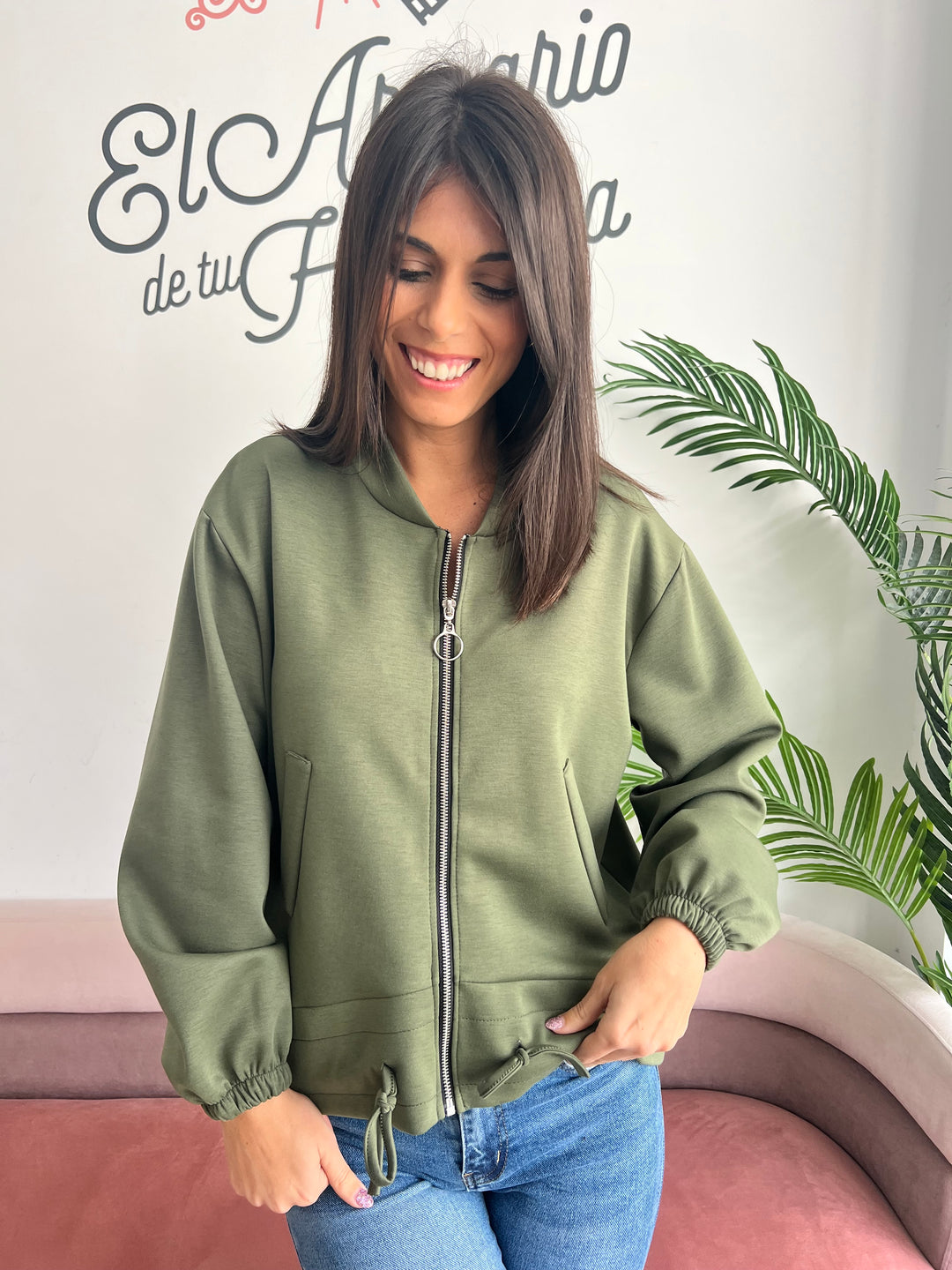 Chaqueta Bárbara verde militar