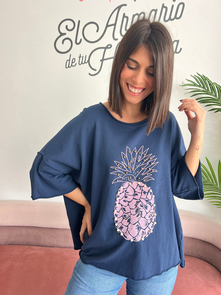 Sudadera Piña azul marino