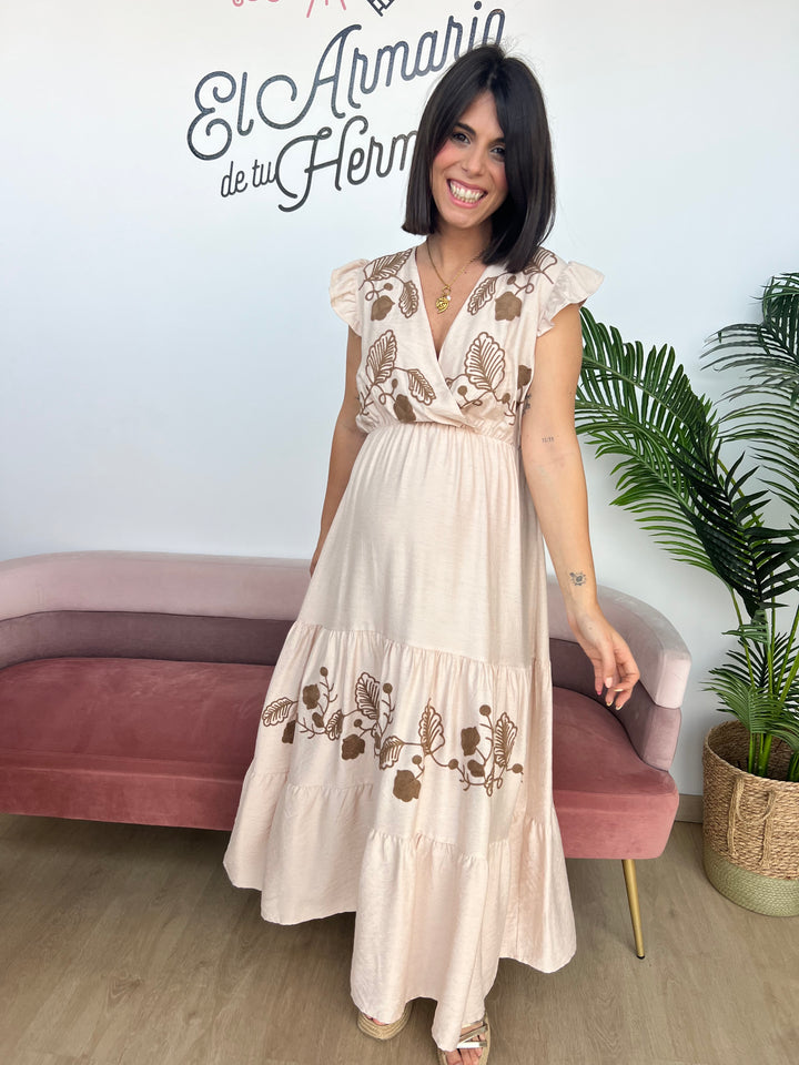 Vestido Estela beige