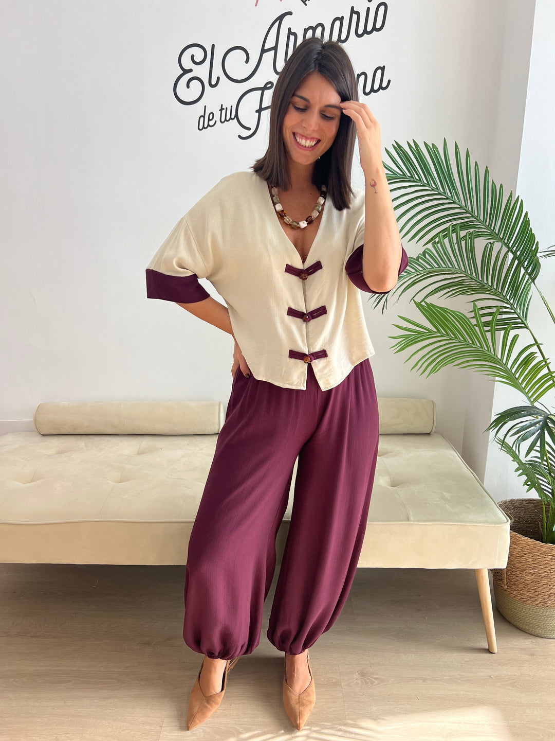 Conjunto Sandra berenjena