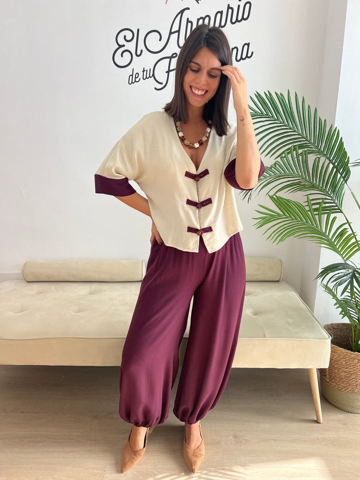 Conjunto Sandra berenjena