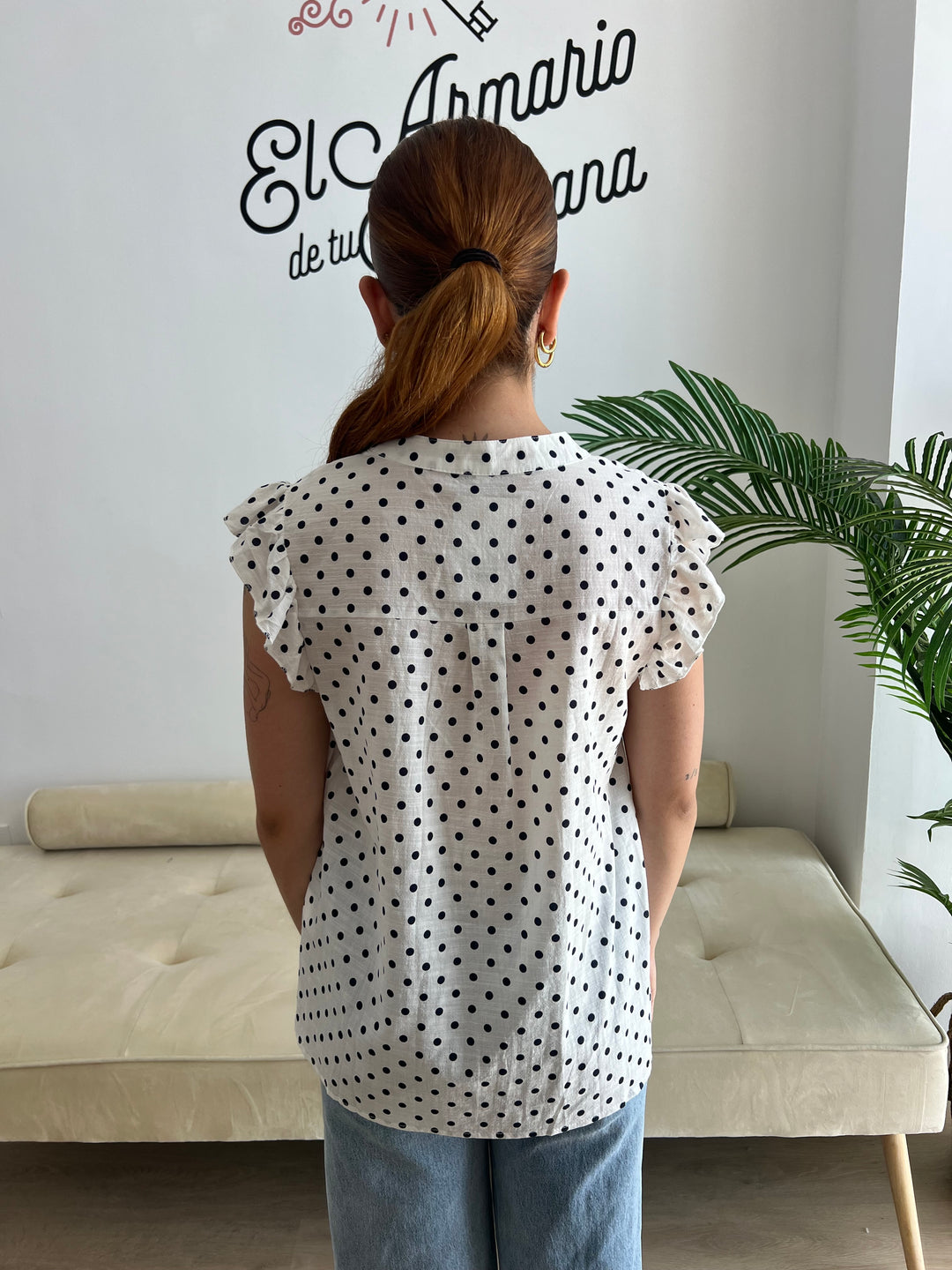Blusa Lunares blanco