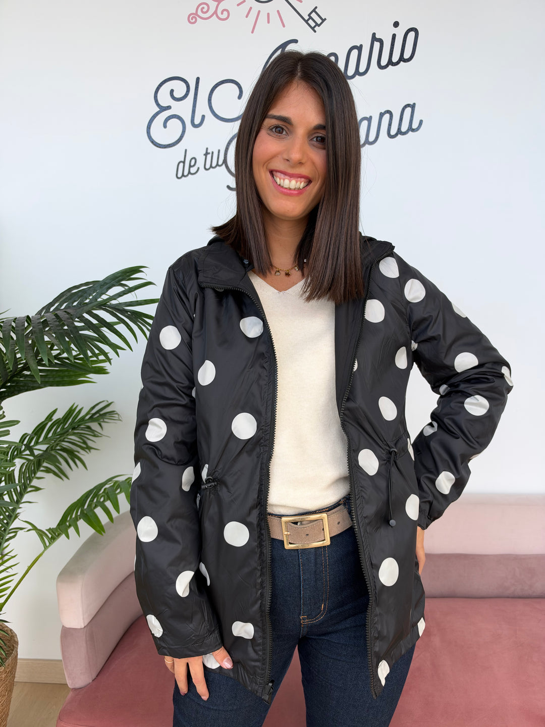 Chaqueta reversible Lunares negro