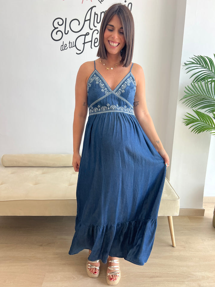 Vestido Adela denim oscuro