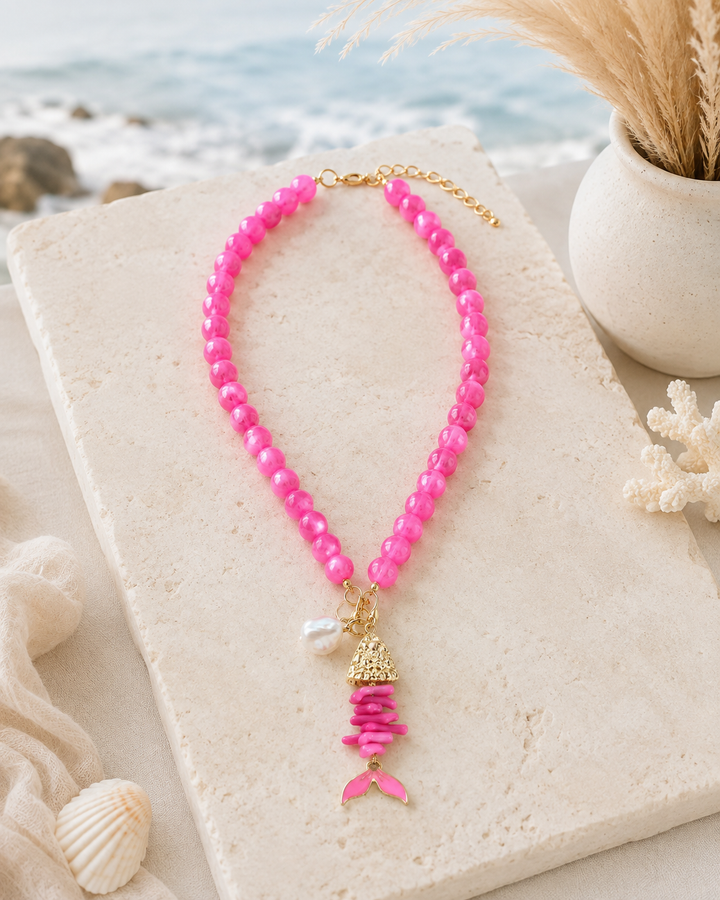 Collar Bone fucsia (no acero)