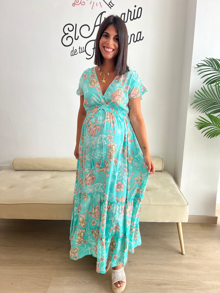 Vestido Jaione turquesa