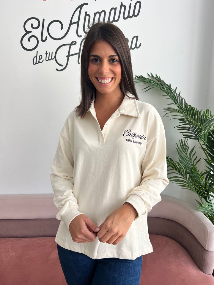 Sudadera Long Road beige