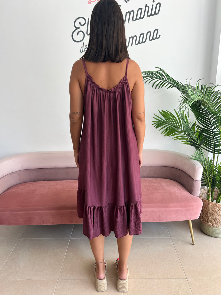 Vestido Alana Corto burdeos
