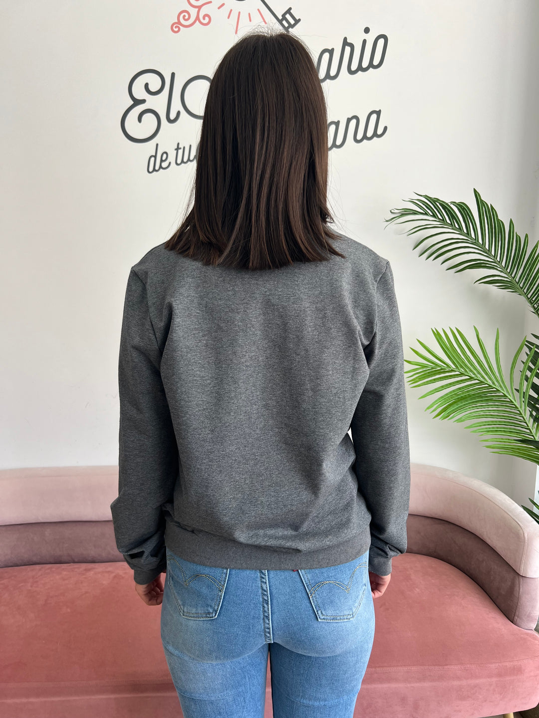 Sudadera Kiss Road gris