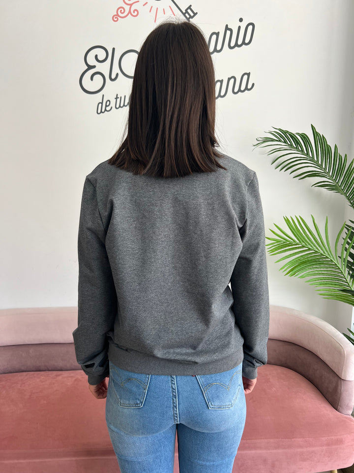 Sudadera Kiss Road gris