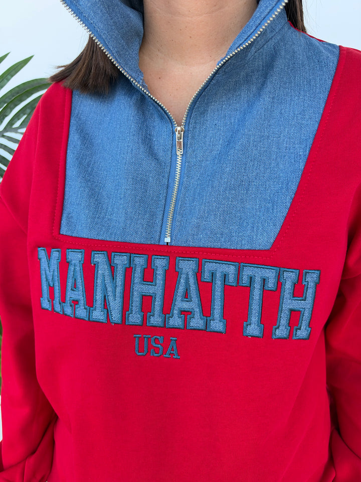 Sudadera Manhattah rojo