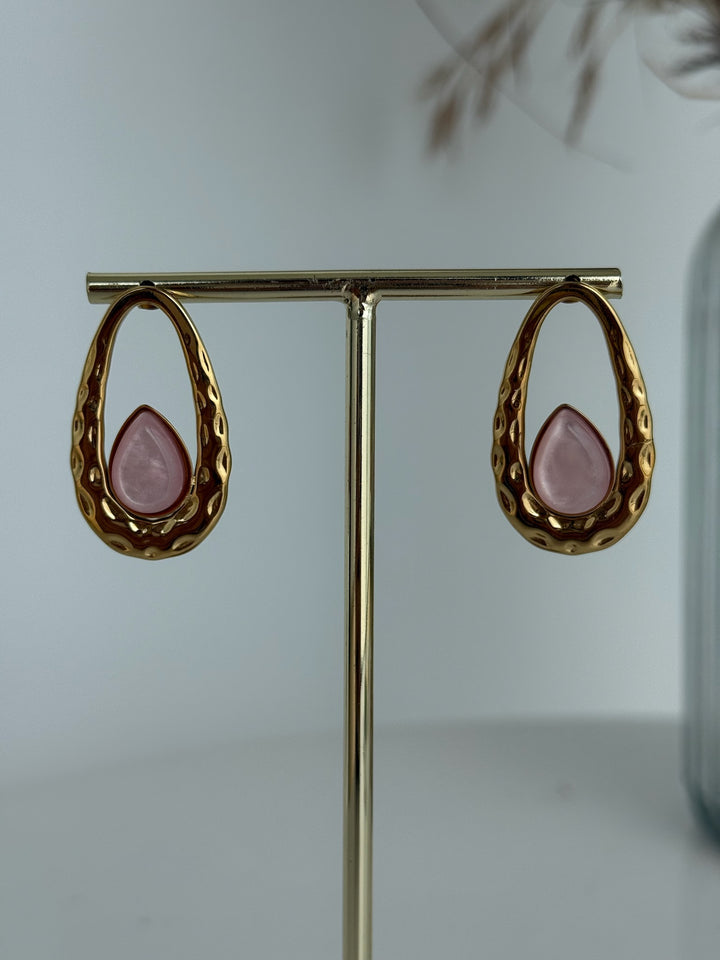 Pendientes Zafira rosa (acero)