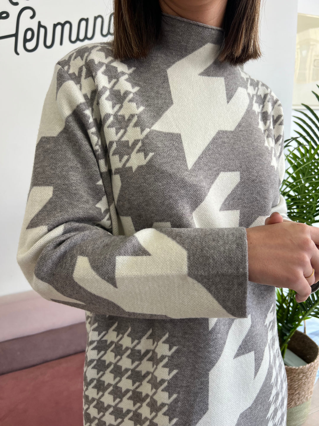 Vestido Pata Gallo gris