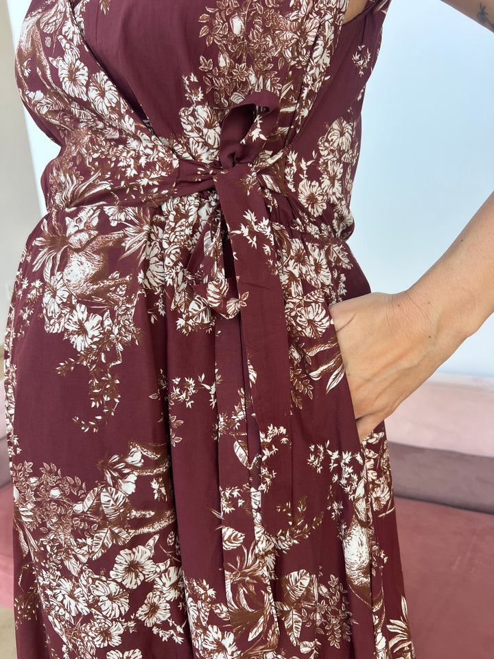 Vestido Flori Burdeos