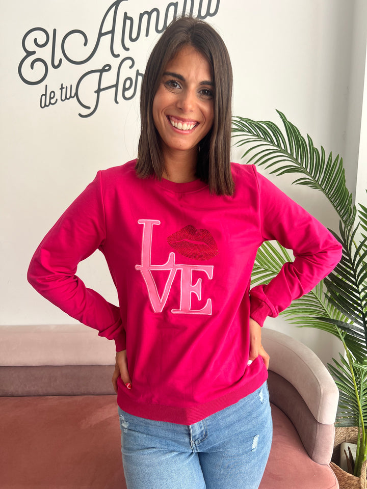 Sudadera Kiss fucsia