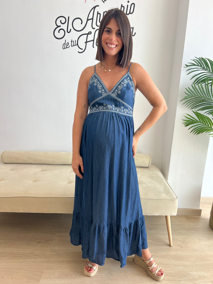 Vestido Adela denim oscuro