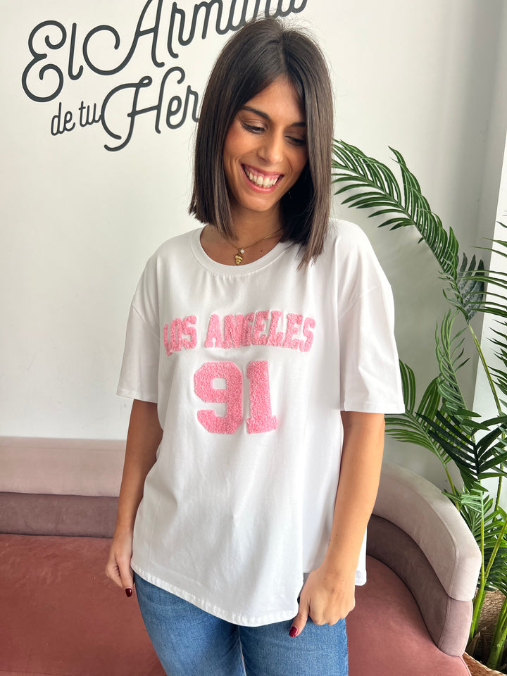 Camiseta Los Ángeles rosa