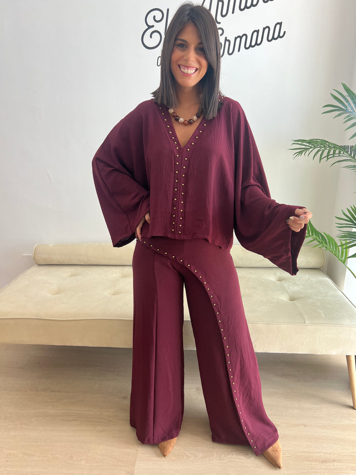 Pantalón Nerea burdeos