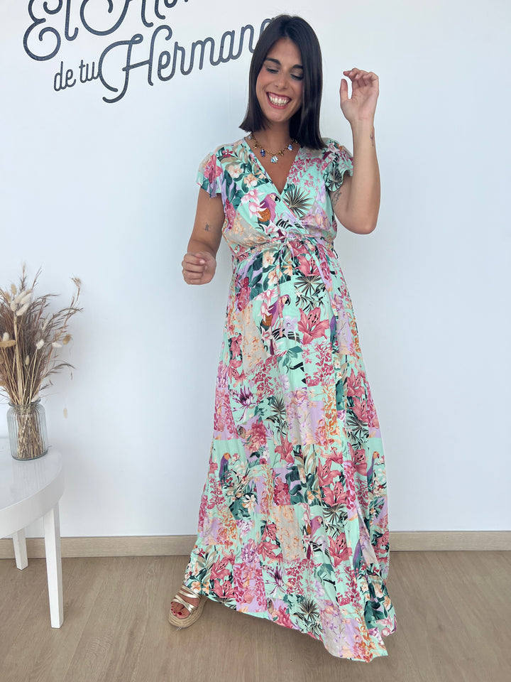 Vestido Mariona aguamarina